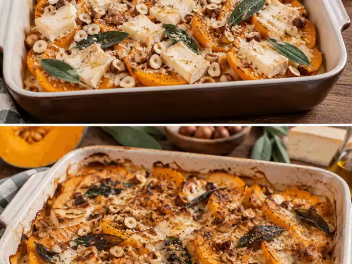 Zucca Gratinata con Taleggio, Nocciole e Salvia – Lombardia