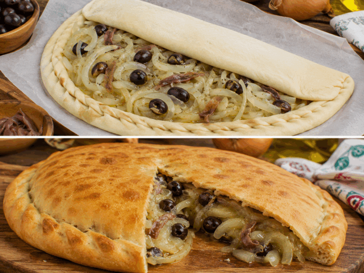 Calzone di Cipolla alla Pugliese con Olive e Acciughe – Puglia