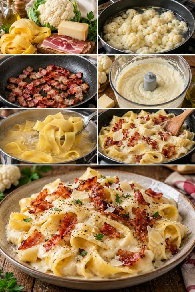 Pappardelle con Crema di Cavolfiore, Speck Croccante e Montasio – Friuli-Venezia Giulia