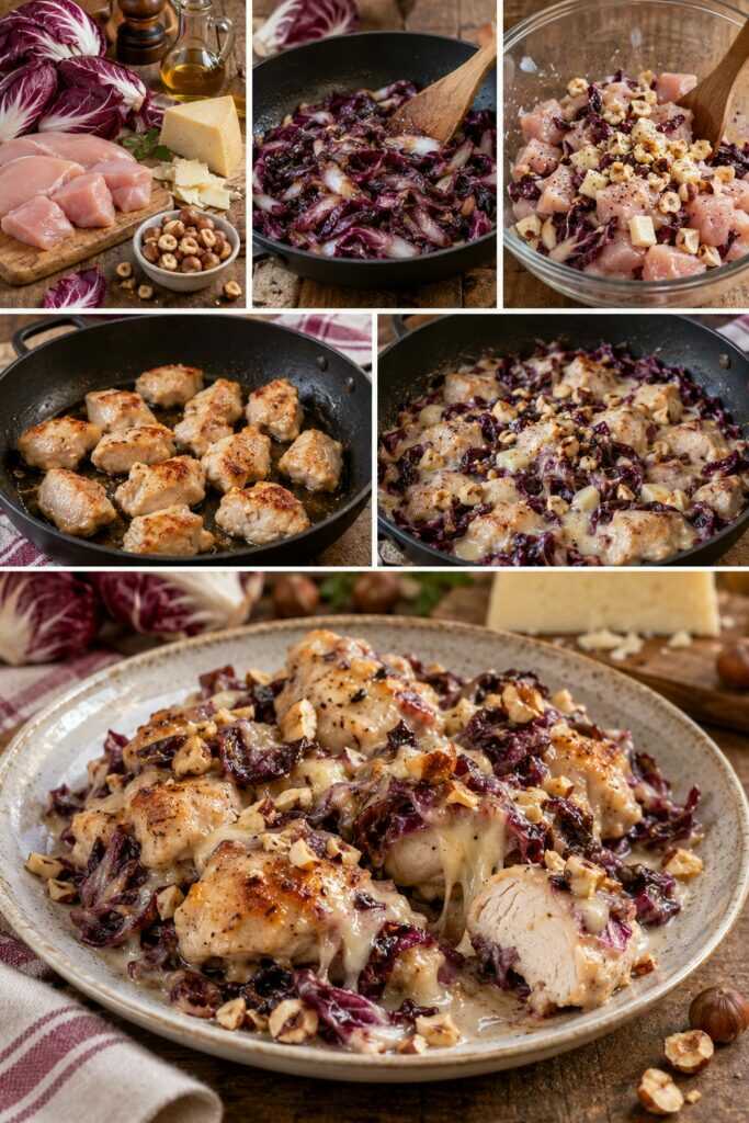 Bocconcini di Pollo con Radicchio, Asiago e Nocciole – Veneto