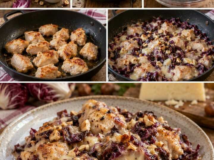Bocconcini di Pollo con Radicchio, Asiago e Nocciole – Veneto