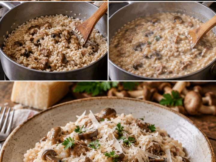 Risotto ai Funghi Chiodini, Salsiccia e Pecorino – Umbria