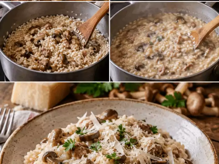 Risotto ai Funghi Chiodini, Salsiccia e Pecorino – Umbria