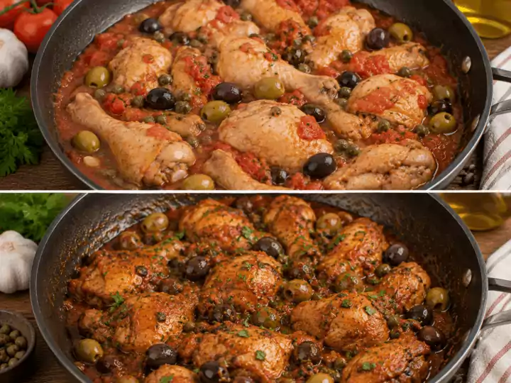 Pollo alla Cacciatora alla Siciliana con Olive e Capperi – Sicilia