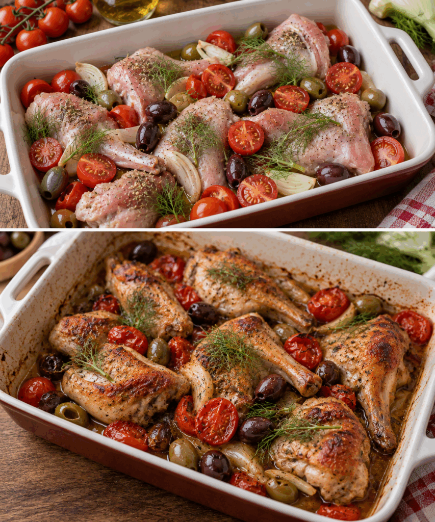 Coniglio al Forno con Olive, Pomodorini e Finocchietto – Sicilia