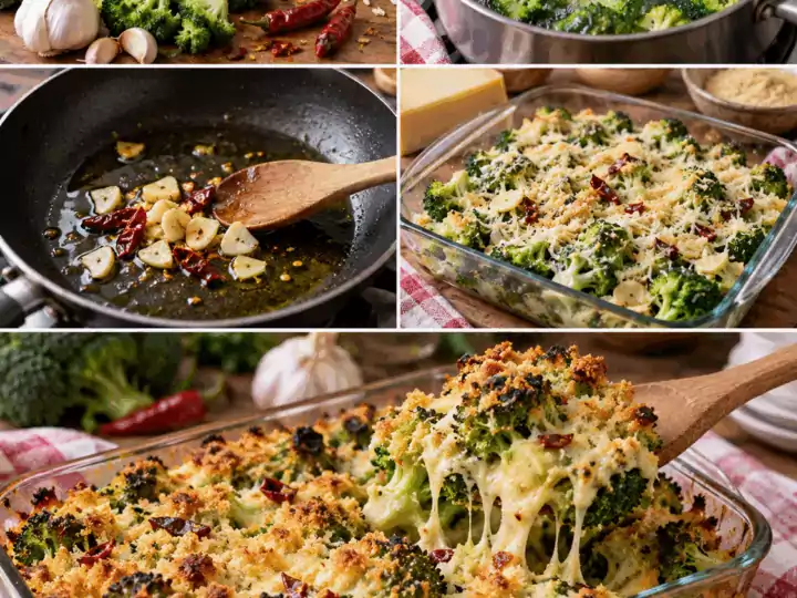 Broccoli Croccanti con Caciocavallo, Aglio e Peperoncino – Calabria