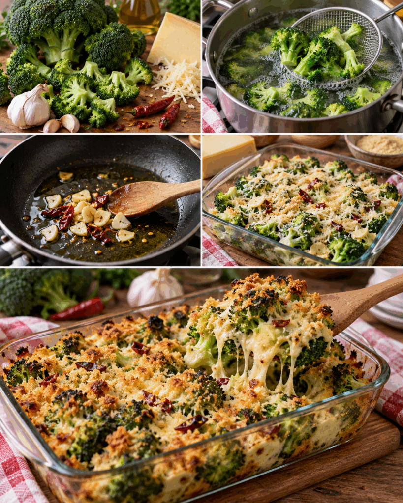 Broccoli Croccanti con Caciocavallo, Aglio e Peperoncino – Calabria