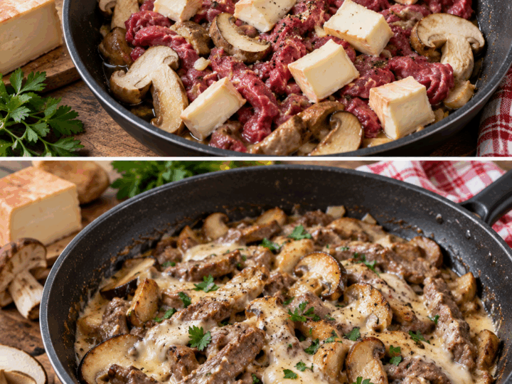 Straccetti di Manzo con Funghi Porcini e Taleggio – Lombardia