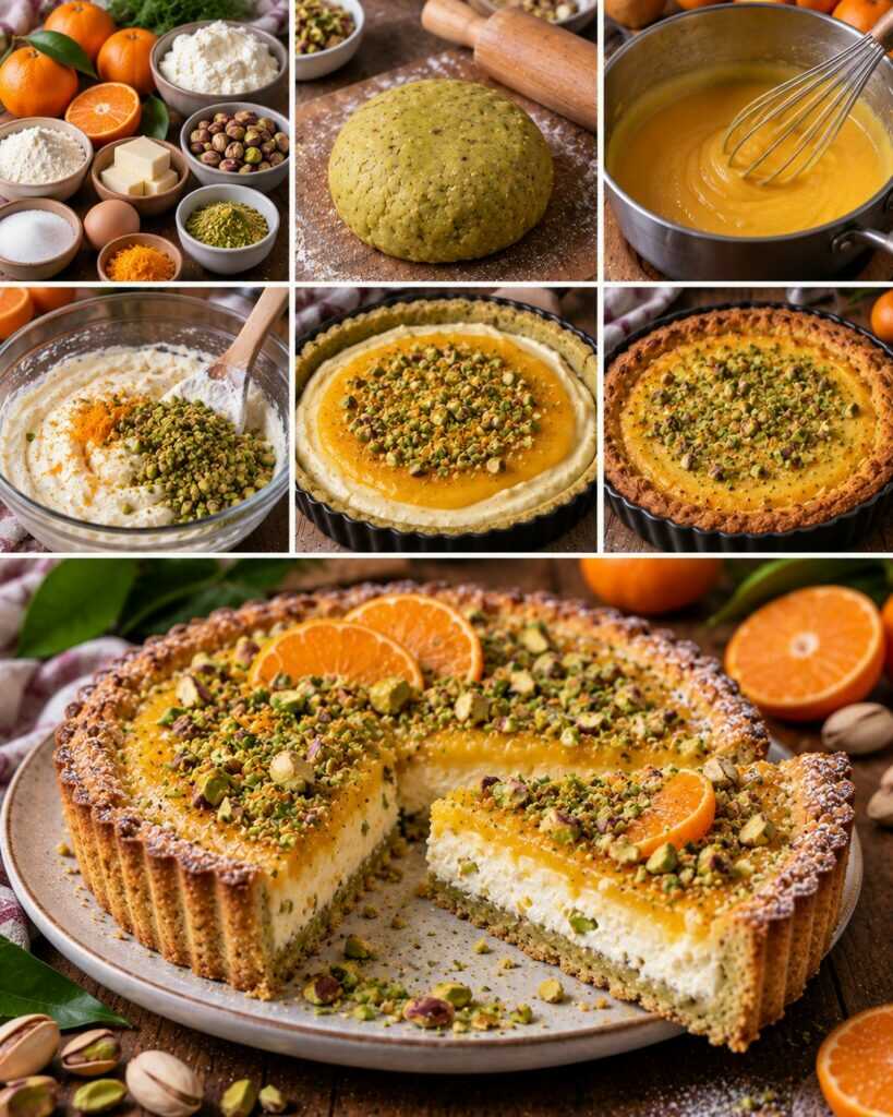 Crostata al Pistacchio con Crema di Mandarino e Ricotta – Sicilia