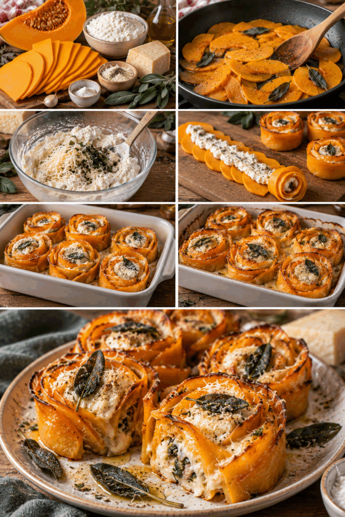 Rose di Zucca al Forno con Ricotta, Asiago e Salvia Croccante – Veneto