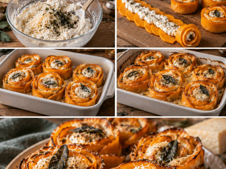 Rose di Zucca al Forno con Ricotta, Asiago e Salvia Croccante – Veneto