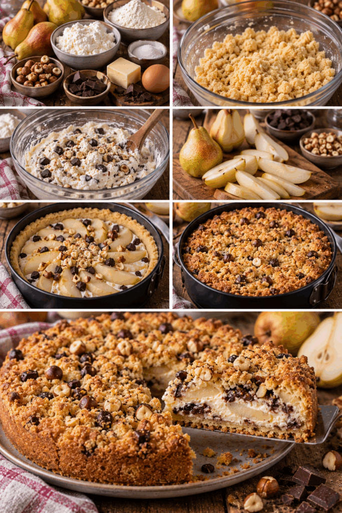 Sbriciolata alle Pere con Ricotta, Cioccolato Fondente e Nocciole – Piemonte