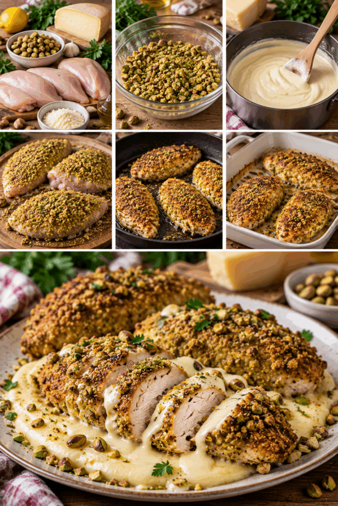 Pollo in Crosta di Pistacchi con Crema di Caciocavallo – Sicilia