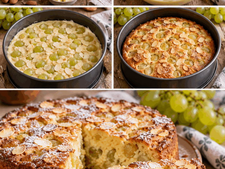 Torta Soffice all’Uva Bianca con Ricotta e Mandorle – Puglia