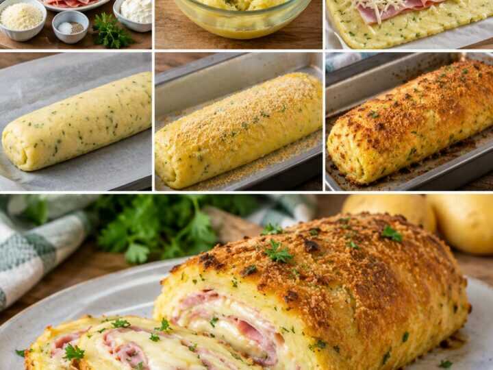 Rotolo di Patate Ripieno di Prosciutto e Formaggio
