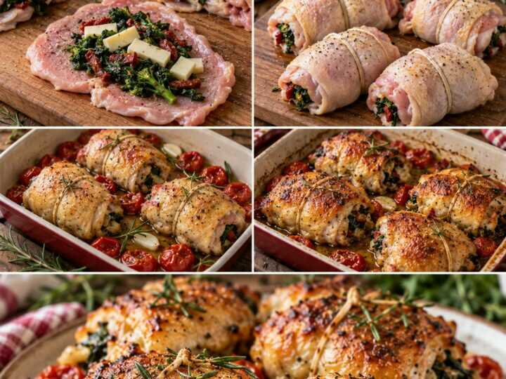 Sovracosce di Pollo Ripiene di Cime di Rapa, Scamorza e Pomodori Secchi – Puglia