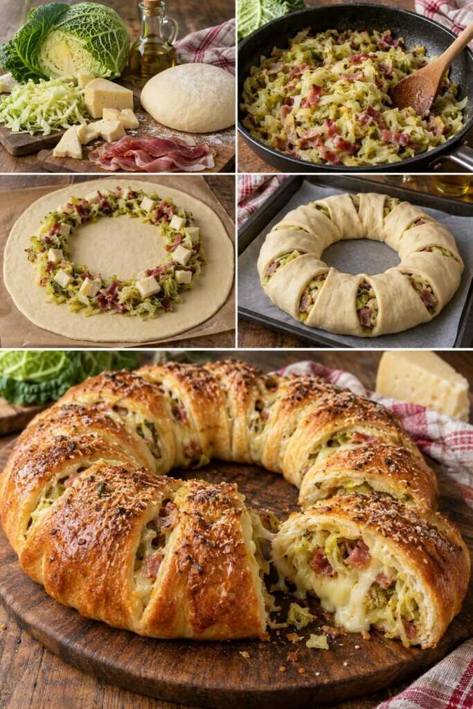 Corona di Pane Ripiena con Verza, Asiago e Speck – Veneto
