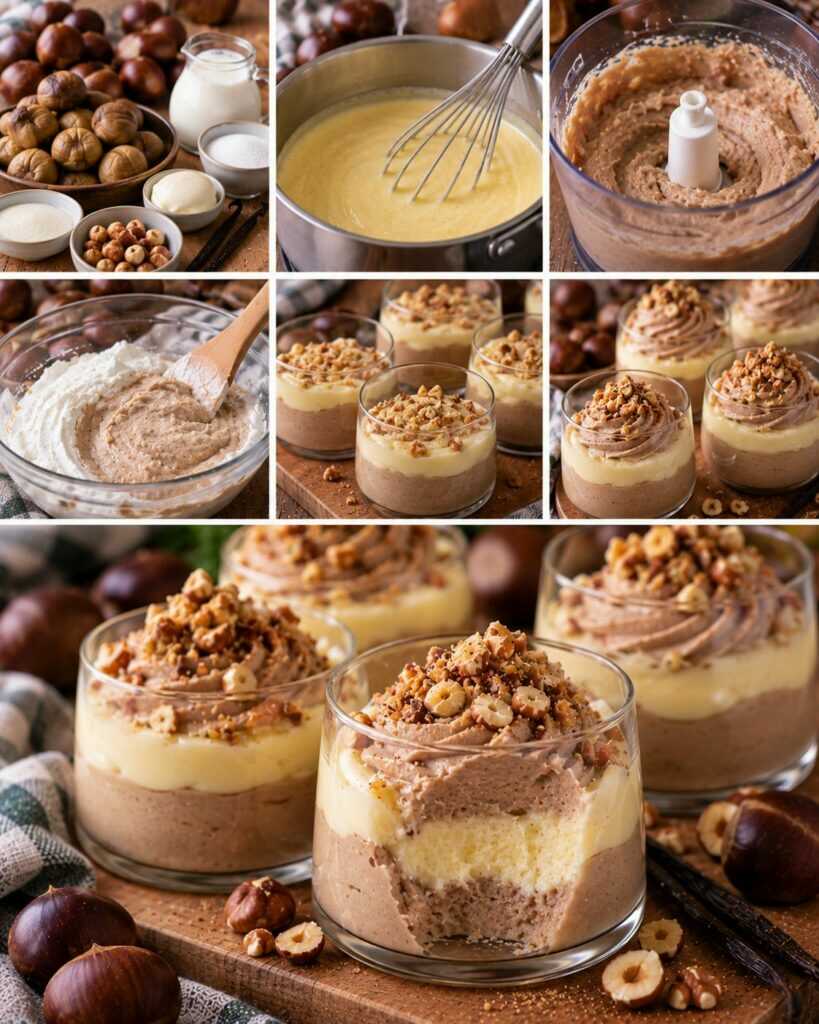 Mousse di Castagne con Crema alla Vaniglia e Nocciole – Piemonte