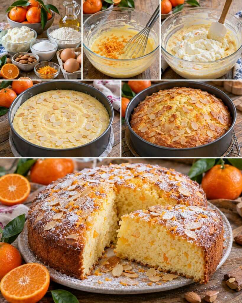 Torta Soffice di Ricotta, Mandarini e Mandorle – Sicilia