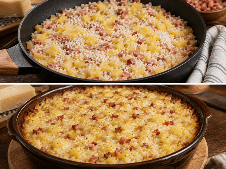 Riso alla Bellunese con Patate, Pancetta e Formaggio – Veneto