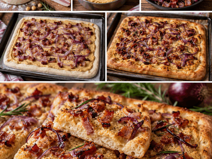 Pizza Bianca con Crema di Ceci, Pancetta e Cipolla Rossa – Toscana