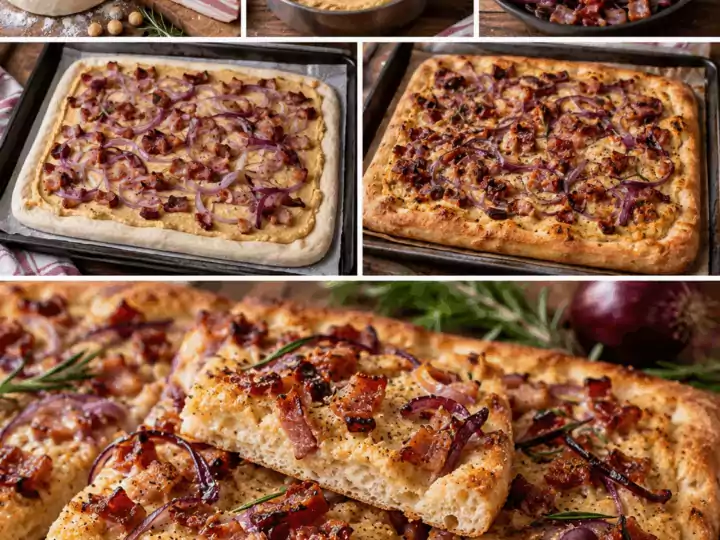Pizza Bianca con Crema di Ceci, Pancetta e Cipolla Rossa – Toscana