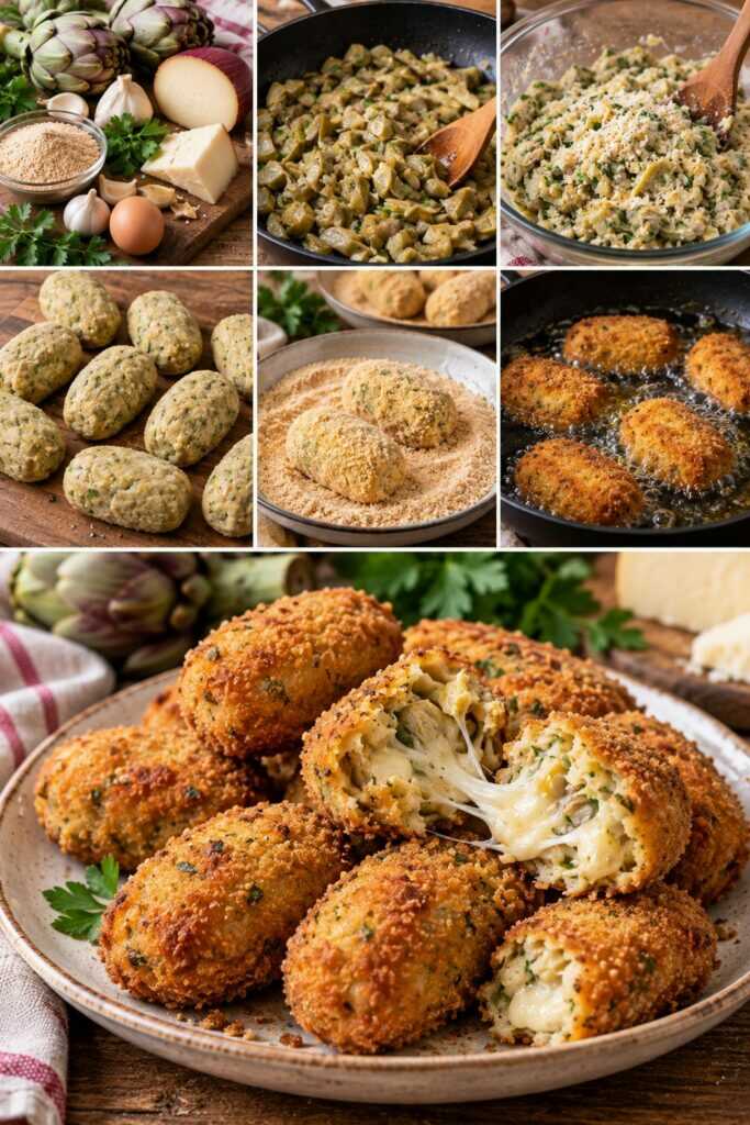 Crocchè di Carciofi con Scamorza, Pecorino e Pangrattato Aromatico – Lazio