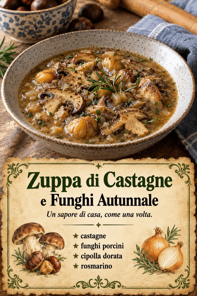Zuppa di Castagne e Funghi Autunnale