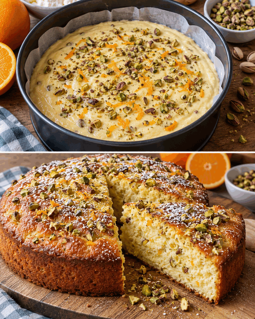 Torta Morbida di Ricotta, Arancia e Pistacchi – Sicilia