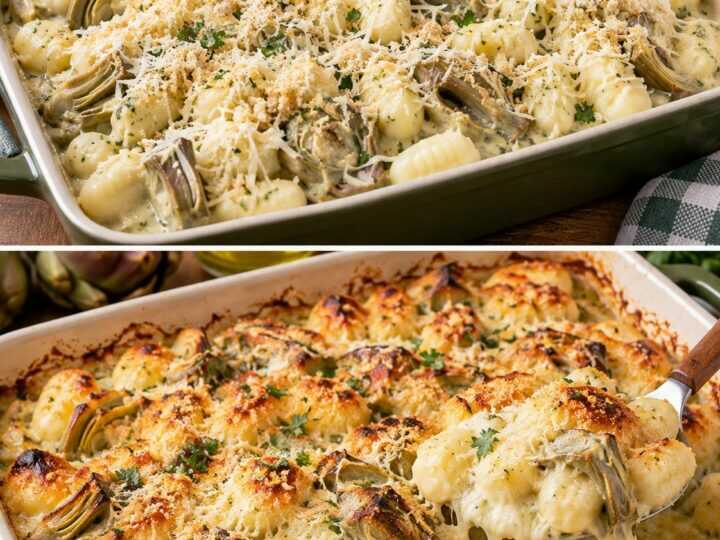 Gnocchi di Ricotta Gratinati con Crema di Carciofi e Pecorino