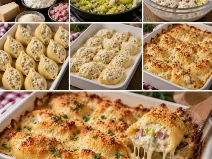 Conchiglioni Ripieni di Porri, Ricotta e Prosciutto Cotto Gratinati – Piemonte
