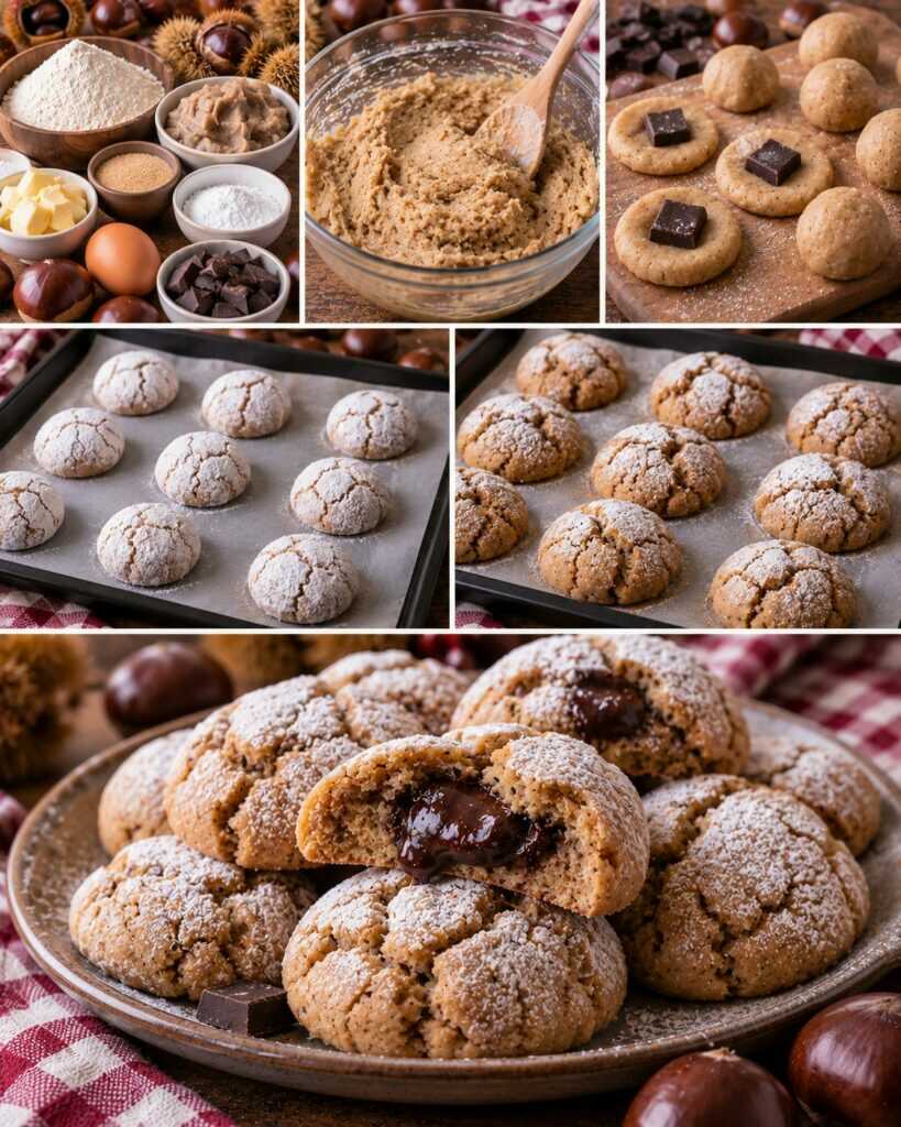 Biscotti Morbidi alle Castagne con Cuore di Cioccolato Fondente – Piemonte