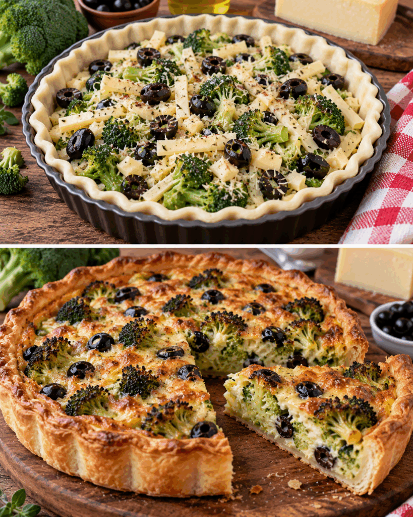 Torta Salata di Broccoli, Caciocavallo e Olive Nere – Calabria