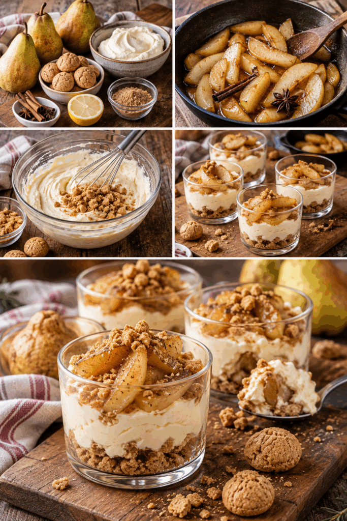 Crema al Mascarpone con Pere Speziate e Amaretti Croccanti – Lombardia