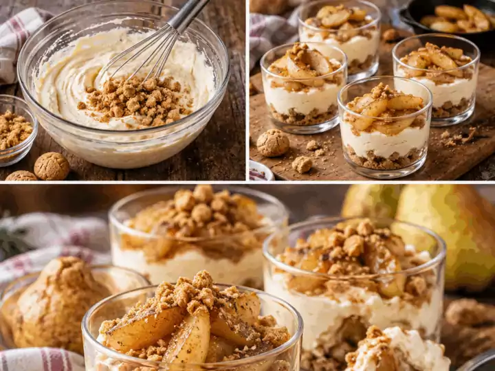 Crema al Mascarpone con Pere Speziate e Amaretti Croccanti – Lombardia