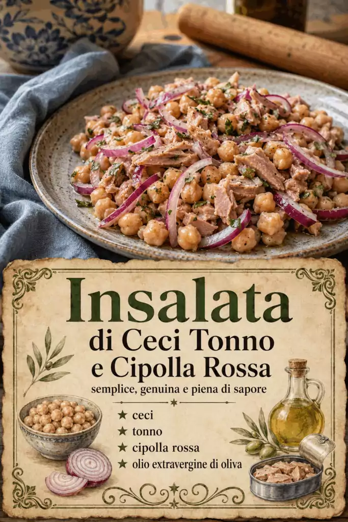 Insalata di Ceci Tonno e Cipolla Rossa