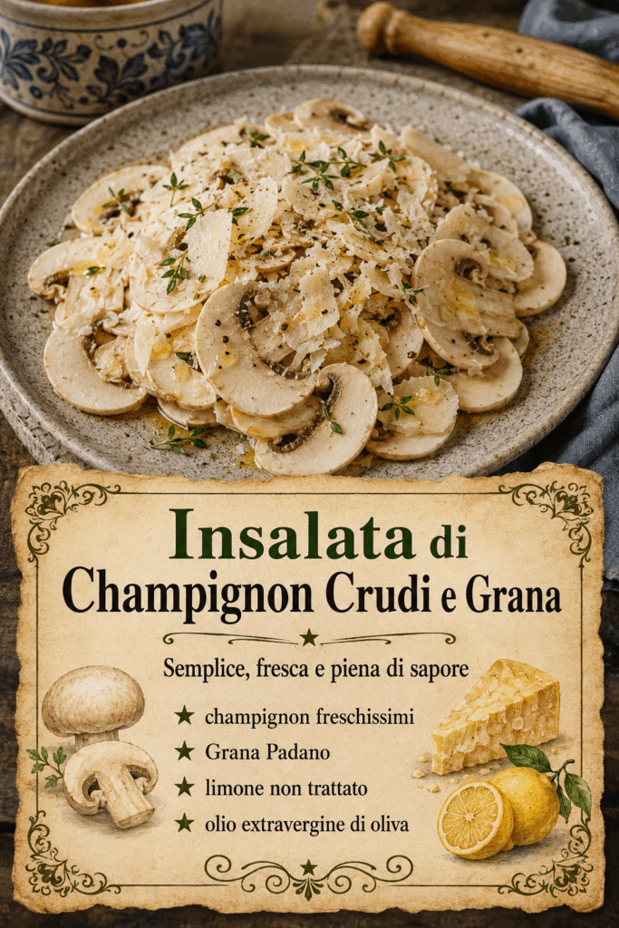 Insalata di Champignon Crudi e Grana
