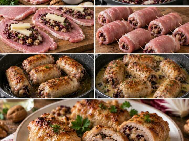 Involtini di Maiale con Radicchio, Asiago e Noci