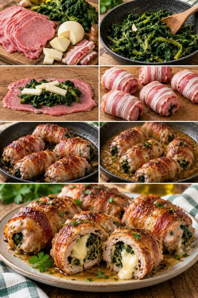 Bombette di Vitello con Scamorza, Cicoria e Pancetta Croccante – Puglia
