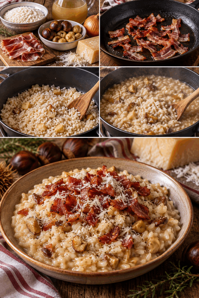 Risotto alle Castagne, Speck Croccante e Parmigiano – Trentino-Alto Adige