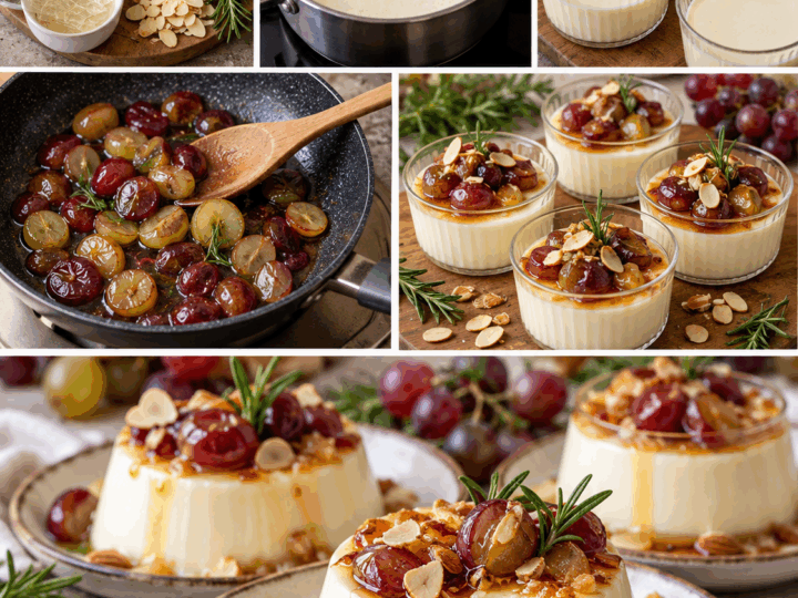 Panna Cotta al Miele con Uva, Mandorle e Rosmarino – Puglia