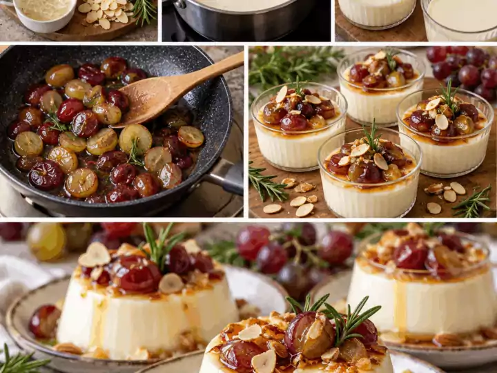 Panna Cotta al Miele con Uva, Mandorle e Rosmarino – Puglia