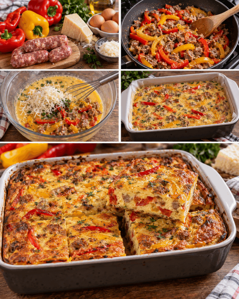 Frittata al Forno con Peperoni, Salsiccia e Pecorino – Calabria