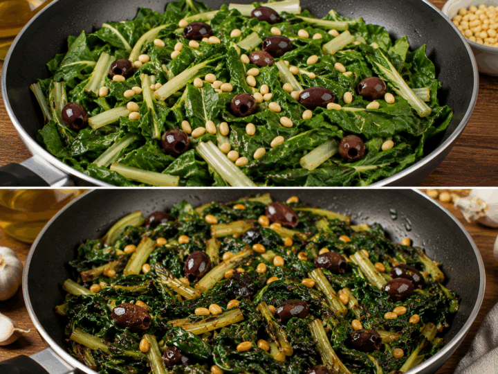 Bietole in Padella alla Ligure con Pinoli e Olive – Liguria