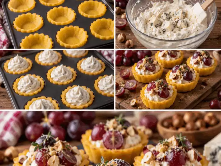 Tartellette Fredde di Polenta con Mousse di Gorgonzola, Uva e Nocciole – Piemonte