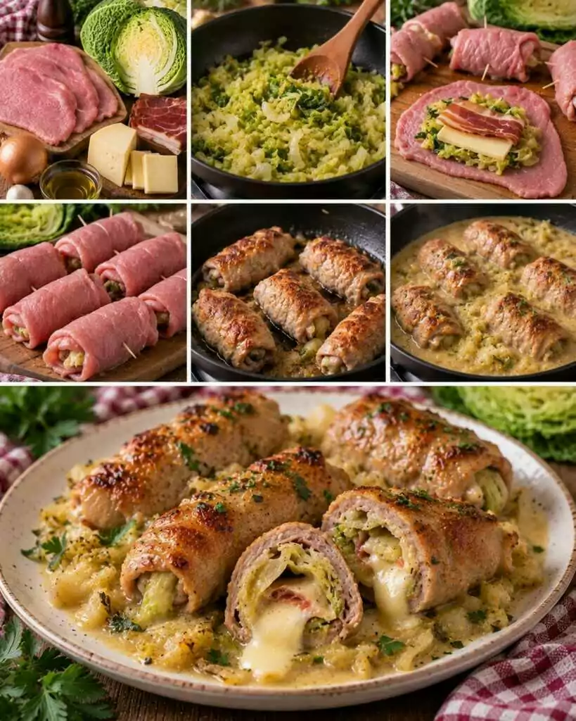 Involtini di Vitello con Verza, Fontina e Speck – Lombardia