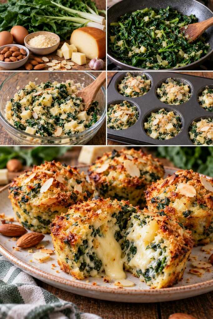 Tortini di Bietole con Scamorza Affumicata e Mandorle – Puglia