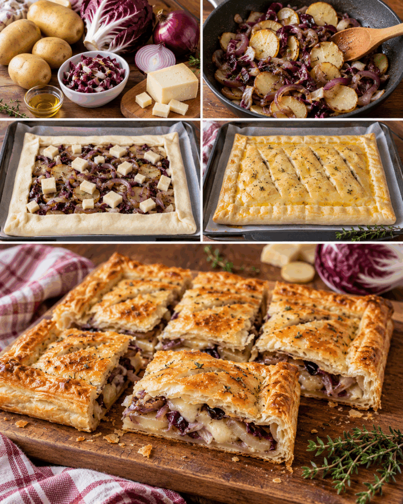 Sfogliata con Patate, Radicchio, Asiago e Cipolla Rossa – Veneto