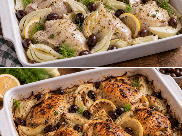 Pollo Arrosto con Finocchi, Olive Taggiasche e Limone – Liguria