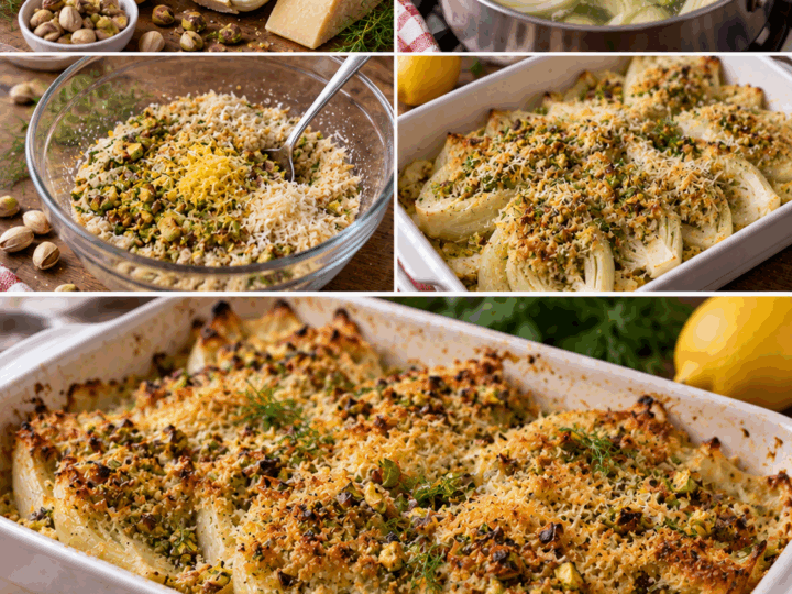 Finocchi Gratinati con Parmigiano, Limone e Pistacchi – Emilia-Romagna